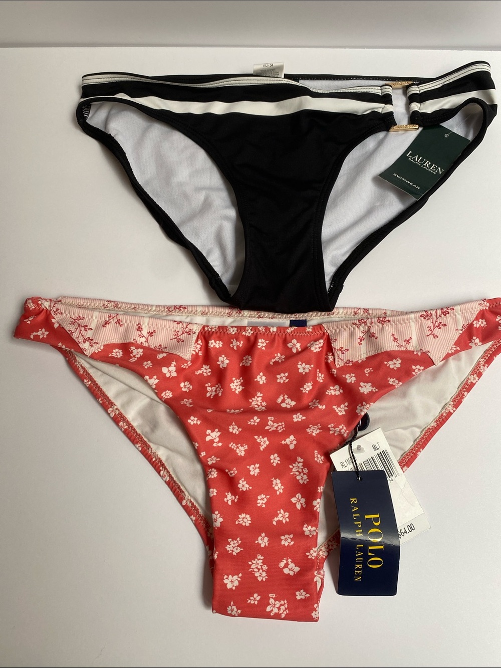 Polo by Ralph Lauren Black & Coral Floral Swim Briefs Set